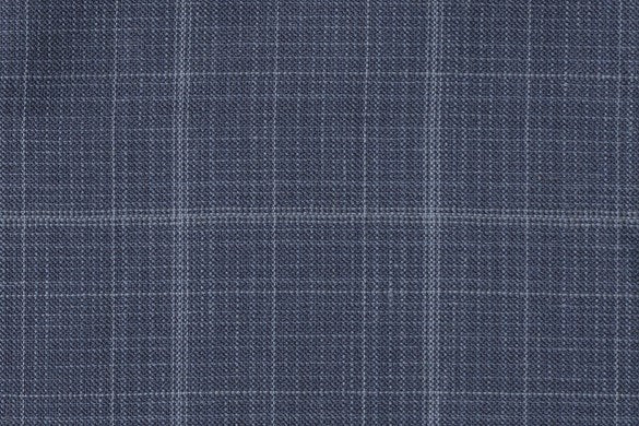 Dormeuil Fabric Navy Check 45% Wool 45% Linen 10% Silk (Ref-417021)