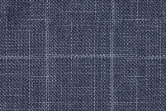 Dormeuil Fabric Navy Check 45% Wool 45% Linen 10% Silk (Ref-417021)