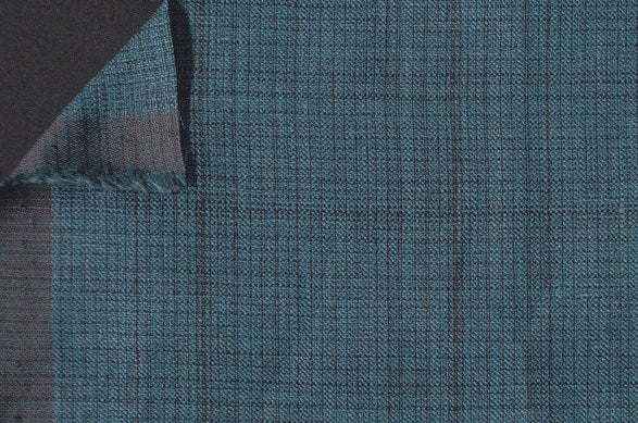 Dormeuil Fabric Green Check 45% Wool 45% Linen 10% Silk (Ref-417022)