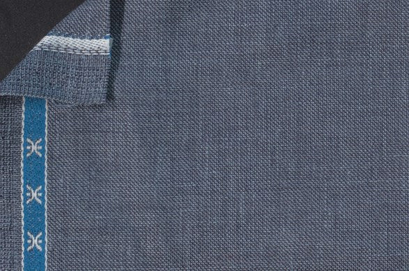 Dormeuil Fabric Blue Plain 45% Wool 45% Linen 10% Silk (Ref-417025)