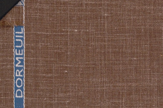 Dormeuil Fabric Brown Plain 50% Wool 30% Silk 20% Linen (Ref-417124)
