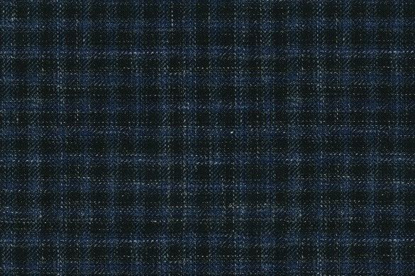 Dormeuil Fabric Navy Check 83% Wool 17% Linen (Ref-417448)
