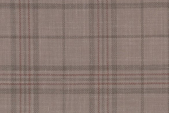 Dormeuil Fabric Brown Check 83% Wool 17% Linen (Ref-417468)