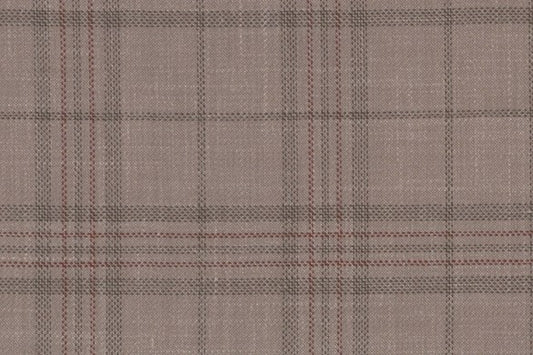 Dormeuil Fabric Brown Check 83% Wool 17% Linen (Ref-417468)