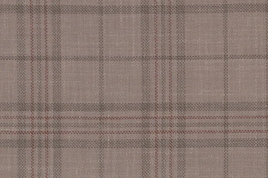 Dormeuil Fabric Beige Check 83% Wool 17% Linen (Ref-417468)