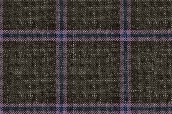 Dormeuil Fabric Brown Check 83% Wool 17% Linen (Ref-417471)