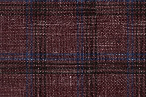 Dormeuil Fabric Red Check 83% Wool 17% Linen (Ref-417479)