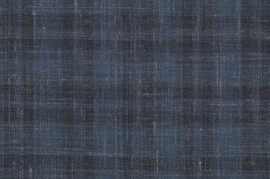 Dormeuil Fabric Blue Check 83% Wool 17% Linen (Ref-417483)