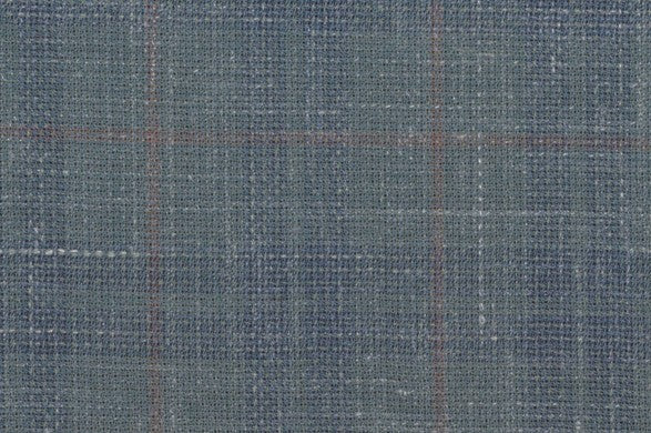 Dormeuil Fabric Blue Check 83% Wool 17% Linen (Ref-417486)