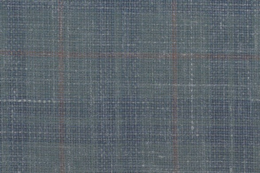 Dormeuil Fabric Blue Check 83% Wool 17% Linen (Ref-417486)