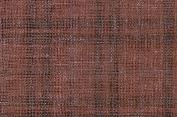 Dormeuil Fabric Orange Check 83% Wool 17% Linen (Ref-417487)