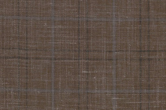 Dormeuil Fabric Brown Check 83% Wool 17% Linen (Ref-417489)