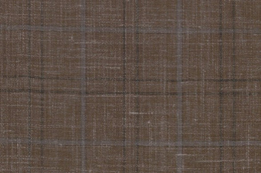 Dormeuil Fabric Brown Check 83% Wool 17% Linen (Ref-417489)