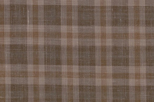 Dormeuil Fabric Brown Check 83% Wool 17% Linen (Ref-417491)