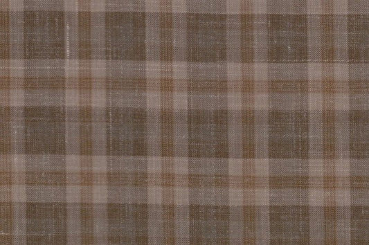 Dormeuil Fabric Brown Check 83% Wool 17% Linen (Ref-417491)