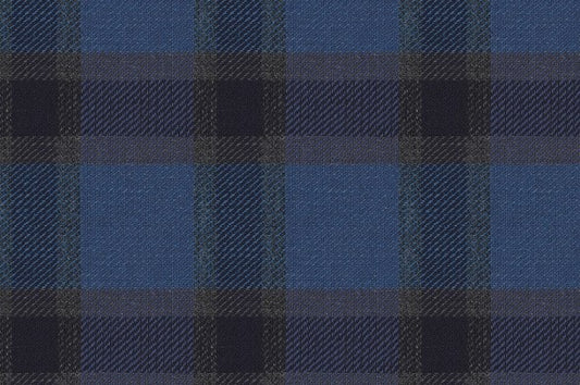 Dormeuil Fabric Navy Check 53% Wool 47% Linen (Ref-417656)