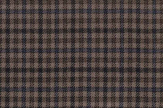 Dormeuil Fabric Brown Check 100% Wool (Ref-460064)