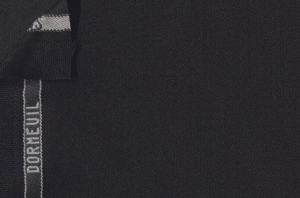 Dormeuil Fabric Black Barathea 100% Wool (Ref-462224)