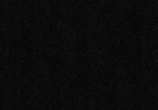 Dormeuil Fabric Black Herringbone 100% Alpaca (Ref-470205)