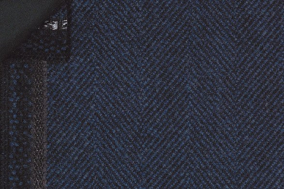Dormeuil Fabric Blue Herringbone 75% Wool 25% Alpaca (Ref-470253)