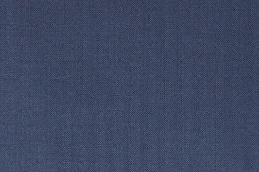 Dormeuil Fabric Blue Herringbone 100% Cashmere (Ref-574379)
