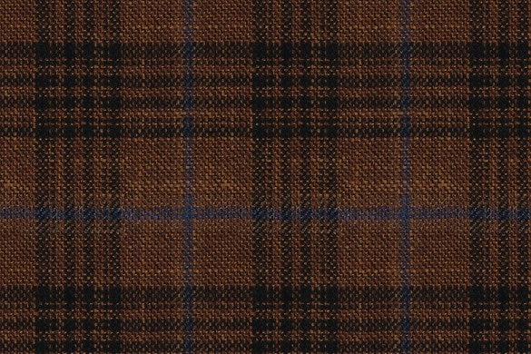 Dormeuil Fabric Brown Check 69% Wool 28% Bamboo 3% Linen (Ref-779401)