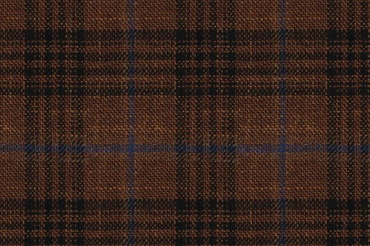 Dormeuil Fabric Brown Check 69% Wool 28% Bamboo 3% Linen (Ref-779401)