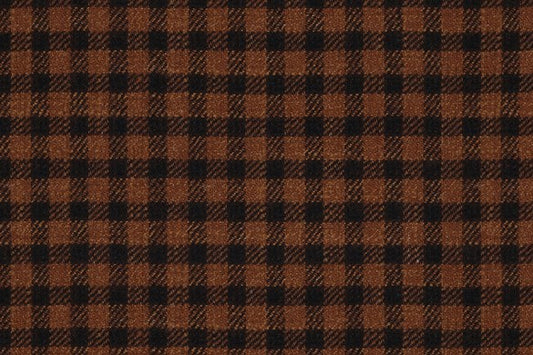 Dormeuil Fabric Brown Check 69% Wool 28% Bamboo 3% Linen (Ref-779402)