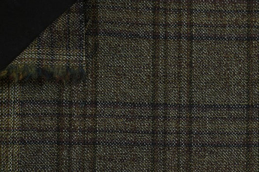 Dormeuil Fabric Brown Check 69% Wool 28% Bamboo 3% Linen (Ref-779410)