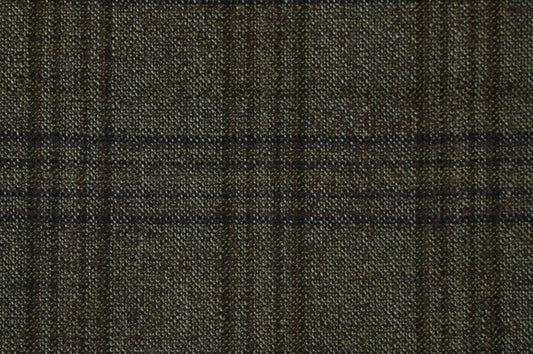 Dormeuil Fabric Brown Check 69% Wool 28% Bamboo 3% Linen (Ref-779410)