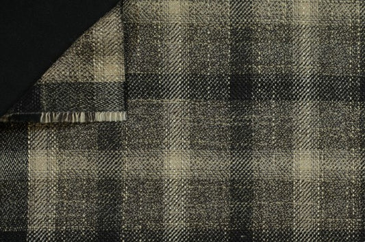 Dormeuil Fabric Brown Check 69% Wool 28% Bamboo 3% Linen (Ref-779412)