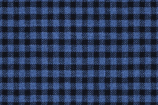 Dormeuil Fabric Blue Check 69% Wool 28% Bamboo 3% Linen (Ref-779415)