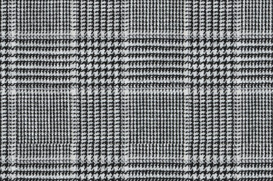 Dormeuil Fabric Black/White Check 69% Wool 28% Bamboo 3% Linen (Ref-779417)
