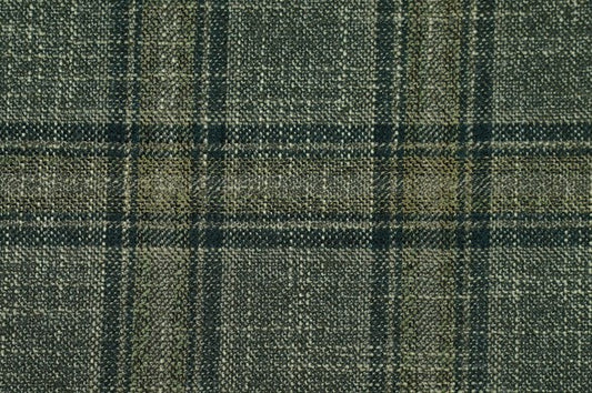 Dormeuil Fabric Green Check 69% Wool 28% Bamboo 3% Linen (Ref-779418)