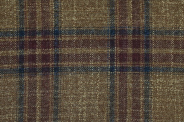 Dormeuil Fabric Brown Check 69% Wool 28% Bamboo 3% Linen (Ref-779421)