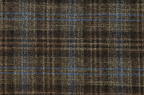 Dormeuil Fabric Brown Check 69% Wool 28% Bamboo 3% Linen (Ref-779423)