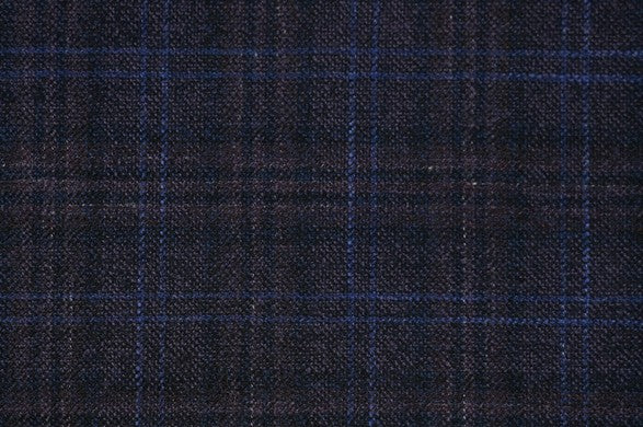 Dormeuil Fabric Purple Check 69% Wool 28% Bamboo 3% Linen (Ref-779424)