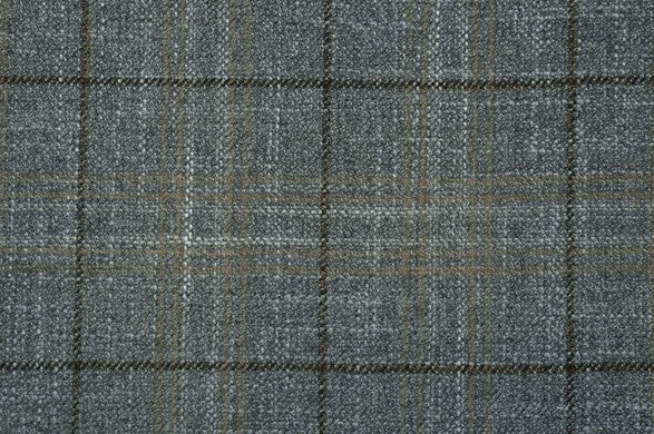 Dormeuil Fabric Grey Check 69% Wool 28% Bamboo 3% Linen (Ref-779430)