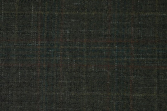 Dormeuil Fabric Green Check 69% Wool 28% Bamboo 3% Linen (Ref-779431)