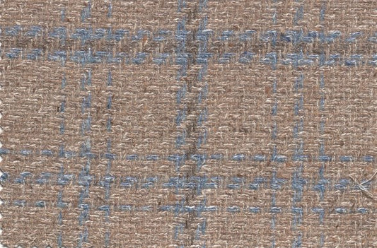 Dormeuil Fabric Beige Check 60% Wool 18% Silk 16% Polyamide 6% Linen (Ref-780006)