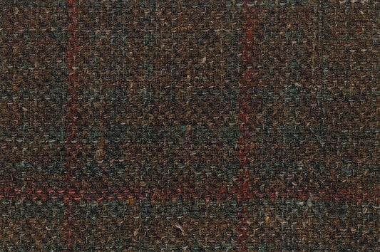 Dormeuil Fabric Green Check 60% Wool 18% Silk 16% Polyamide 6% Linen (Ref-780020)