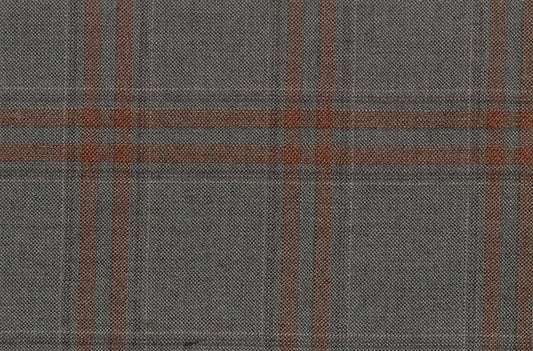 Dormeuil Fabric Grey Check 95% Wool 5% Cashmere (Ref-792002)