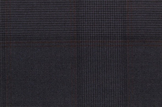 Dormeuil Fabric Navy Check 95% Wool 5% Cashmere (Ref-792017)