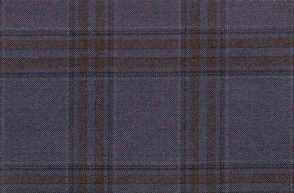 Dormeuil Fabric Navy Check 95% Wool 5% Cashmere (Ref-792018)