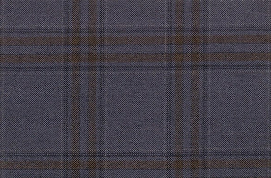 Dormeuil Fabric Navy Check 95% Wool 5% Cashmere (Ref-792018)