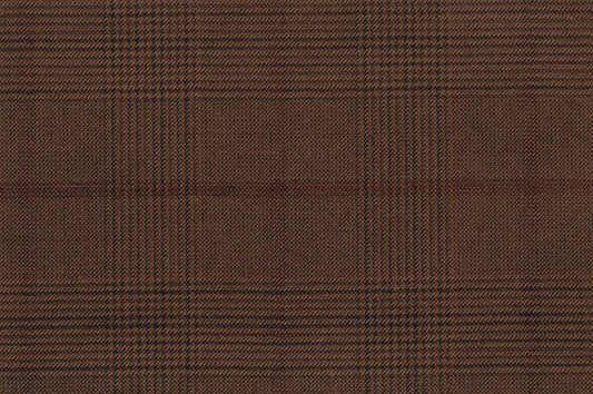 Dormeuil Fabric Brown Check 95% Wool 5% Cashmere (Ref-792022)
