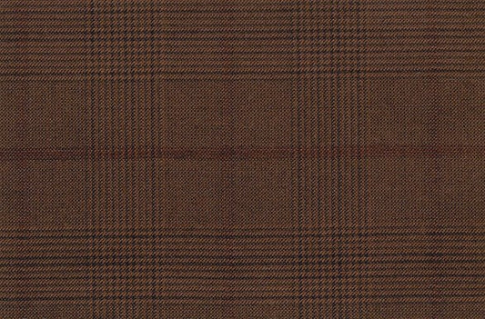 Dormeuil Fabric Brown Check 95% Wool 5% Cashmere (Ref-792022)