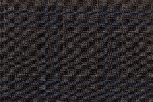 Dormeuil Fabric Brown Check 95% Wool 5% Cashmere (Ref-792023)