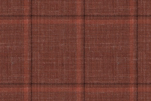 Dormeuil Fabric Orange Check 33% Cashmere 29% Wool 29% Silk 9% Linen (Ref-794350)