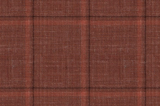 Dormeuil Fabric Orange Check 33% Cashmere 29% Wool 29% Silk 9% Linen (Ref-794350)